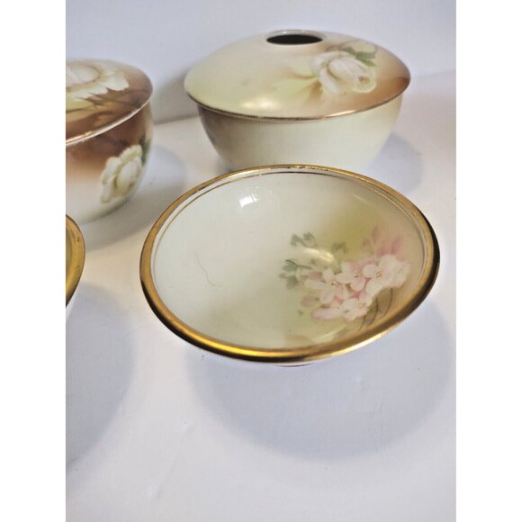 Vintage R S Germany Porcelain Hair Receiver "Set" Hand Painted 1930's - Picture 5 of 11